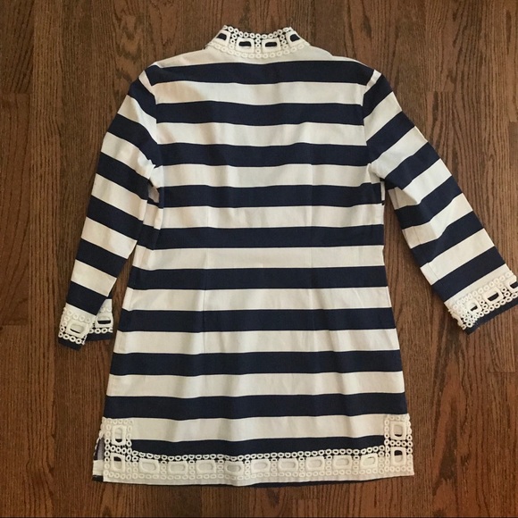 Stylish Navy and White Striped Tunic Top - Picture 5 of 6